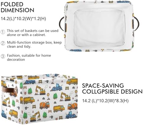 Didi & Hosa Storage Basket Cube Collapsible Toys Shelf Baskets Bin with Handle Laundry Organizer Storage Box for Home School & Office (Basket-10)