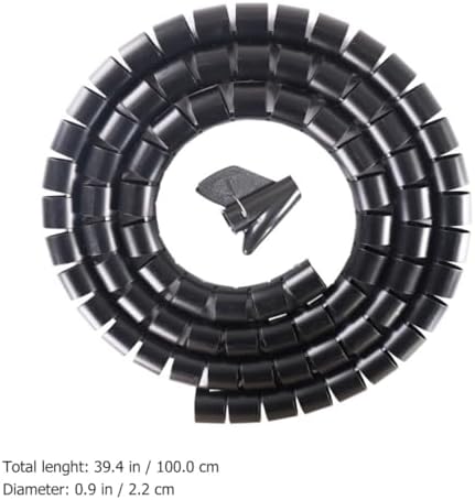 Cable Management Sleeve Spiral Wire Organizer with Bite-Resistant 22Mm Tube for Pets, 10M Black Cord Wrap Set with Cable Tool for Home and Office Wire Protection
