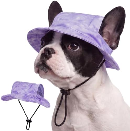 FUAMEY Dog Hat Beach Bucket Hat for Dogs with Ear Holes Summer Visor