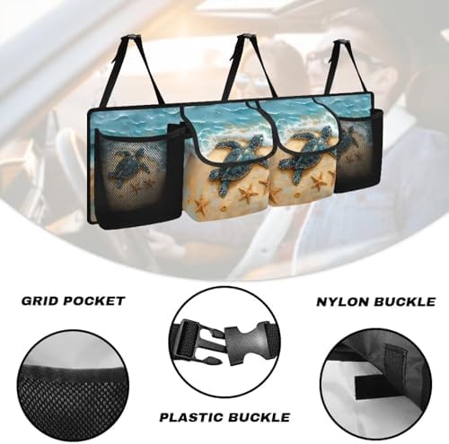 Turtle Car Trunk Organizer Hanging Detachable Car Backseat Storage Bag Foldable Multipurpose Storage Bag for Automotive Trunk Storage and Decoration