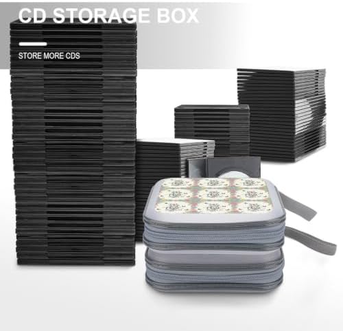 DVD Case 40 Capacity Bible Verse Prayer CD Holder Organizer Zipper Wallet | Disc Collection Storage Bag for Music Movie Game, Christian Religious Bible Verse Scripture Prayer Hard Plastic, Hand Strap