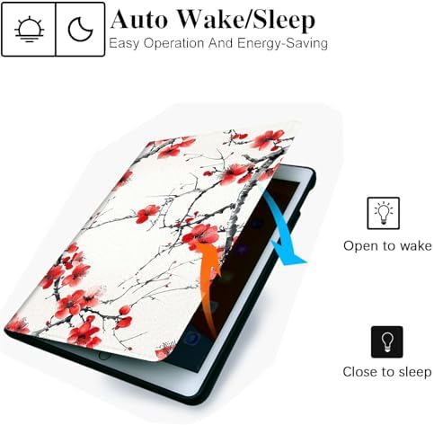 for Microsoft Surface Go 4/3/2/1-10.5" 2021 Tablet Case,Auto Wake/Sleep,Adjustable Stand Protective Cover - Plum Blossom