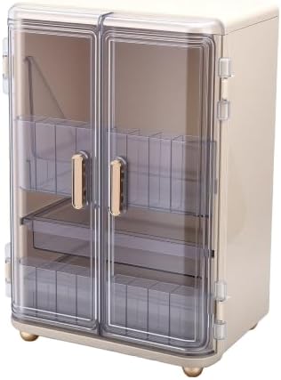 3 Tier Clear Makeup Organizer | Large Capacity Countertop Skincare Storage Box With Transparent Door For Vanity Bathroom