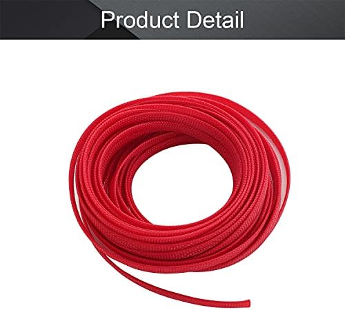 Othmro 32.8ft Length Expandable PET Flexible Braided Cable Sleeves 0.39in Width Wire Loom Sleeving and Organizers Flexible Wire Mesh Sleeves for TV Audio PC Computer Cords from Pet Chewing Red