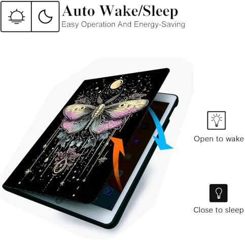 for Microsoft Surface Pro 11/10/9-13" 2024/2022 Tablet Case,Auto Wake/Sleep,Adjustable Stand Protective Cover - Moth Moon Starry Sky