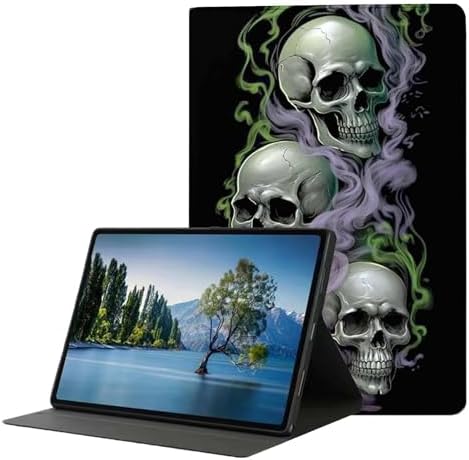 for Samsung Galaxy Tab S6 Lite 10.4" Tablet Case 2022/2020(SM-P610/P613/P615/P619),Premium Leather Folio Stand Auto Wake/Sleep,Multiple Viewing Stand,Purple Smoking Skulls