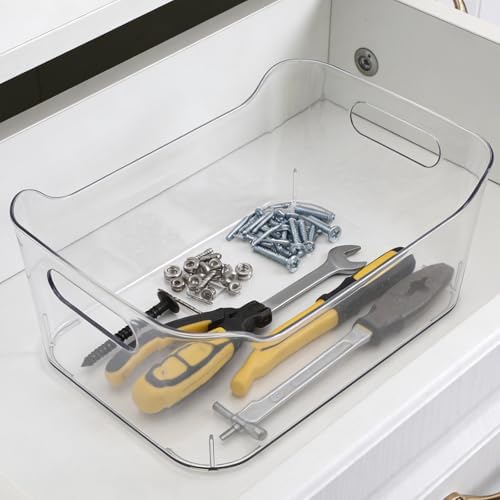 6pcs Plastic Storage Bin Pet for Kitchen Cabinets and Fridge