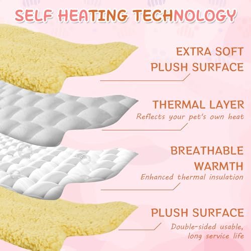 3Pack Self Warming Pet Bed Leaf Pad,Mixed Colors,Small-16''x20''