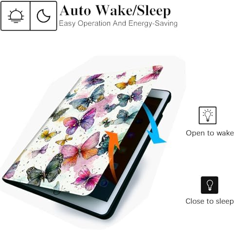 for Microsoft Surface Pro 8-13" 2021 Tablet Case,Auto Wake/Sleep,Adjustable Stand Protective Cover - Watercolor Butterfly