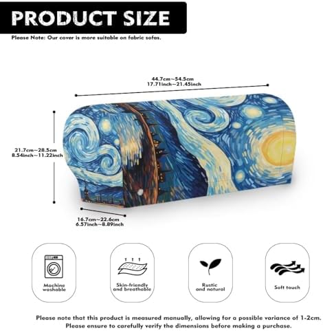 Couch Arm Covers Starry Night Arm Chair Covers for Arms Soft Stretch Armrest Covers Furniture Protector Armchair Slipcovers for Recliner, Set of 2