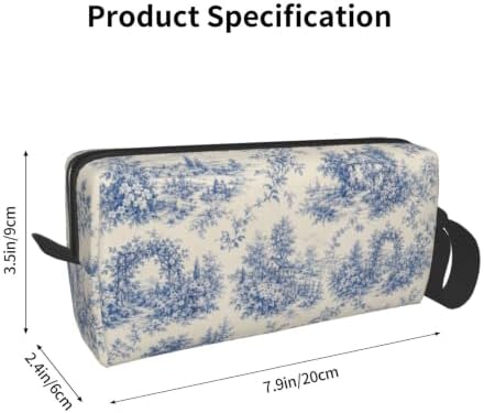 Toile Small Makeup Bag, 600D Oxford Cosmetic Pouch for Women | Toile Cosmetic Bag and Toiletry Pouch with Double-Sided Print and Foam Padding for Women, Travel, Gym, Weekend and Daily Use