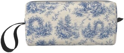 Toile Small Makeup Bag, 600D Oxford Cosmetic Pouch for Women | Toile Cosmetic Bag and Toiletry Pouch with Double-Sided Print and Foam Padding for Women, Travel, Gym, Weekend and Daily Use