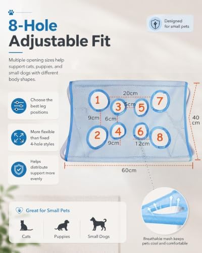 Foldable Pet Bathing Stand, 8-Hole Dog Grooming Hammock for Small Pets | Quick-Dry Support | Up to 44 lb | Painted Steel Frame | Space-Saving Storage