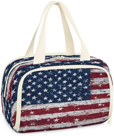 American Flag Travel Toiletry Bag for Women