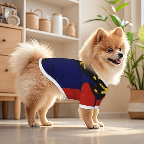 Philippines Flag Dog Shirt Pet Cotton T-Shirt Breathable Dog Clothes