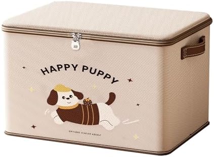 Lockable Storage Heavy-Duty Stackable Package Case with Puppy Pattern | Locked Storage Box for Package Toy Delivery Travel Closet Garage Bedroom Bathroom Kitchen