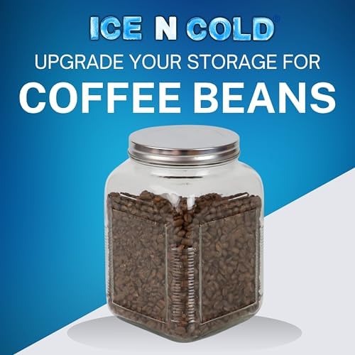 ICE N COLD 3-Liter Glass Storage Jar – 0.79 Gallon, 101 Oz, with Brushed Aluminum Lid (6)