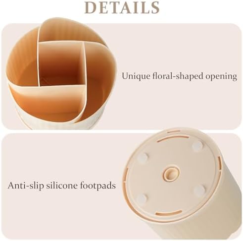 Anyoifax 360 Rotating Makeup Brush Holder Make Up Brushes Organizer, Beige