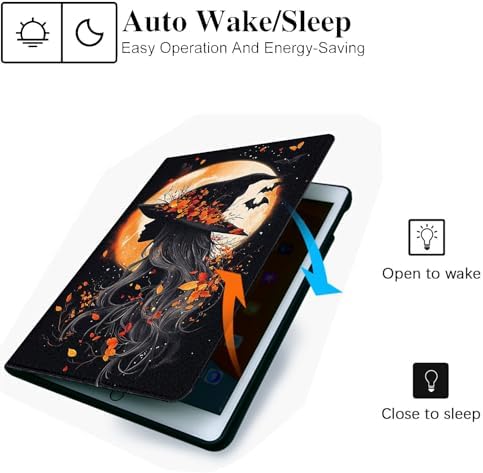 for Microsoft Surface Pro 8-13" 2021 Tablet Case,Auto Wake/Sleep,Adjustable Stand Protective Cover - Halloween Witch Moon