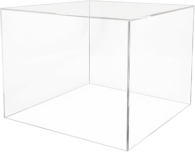 12" x 12" x 9" Clear Acrylic Display Box with One Open Side No Lid Versatile Square Dust Cover Retail Product Riser or Merchandise Storage Bin by Marketing Holders