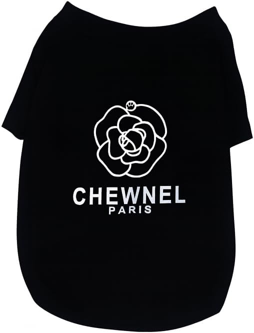 Dog T-Shirts for Small Dogs, Designer Dog Clothes, Luxury Chewnel Print Tee | Dog T-shirts for small dogs; soft lightweight designer dog clothes with luxury comfort for Chihuahuas, Yorkies and Dachshunds
