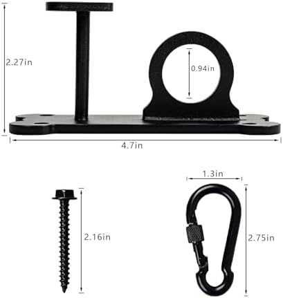 ESPETS Dog Tie-Out Leash Holder for Wall, Pet Leash & Accessory Hook（Black）