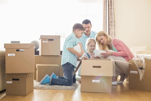 Removable Stickers Labels 5" x 3" 120 Large Moving Labels for Boxes, Packing Supplies for Moving, White Blank Label Stickers for Home Organization Projects, Kitchen, Storage Bins