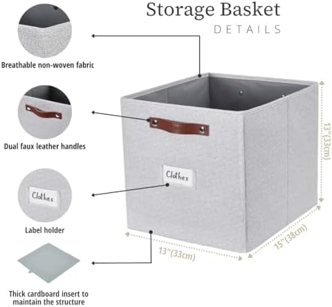 DECOMOMO Storage Bins, Storage Baskets for Shelves