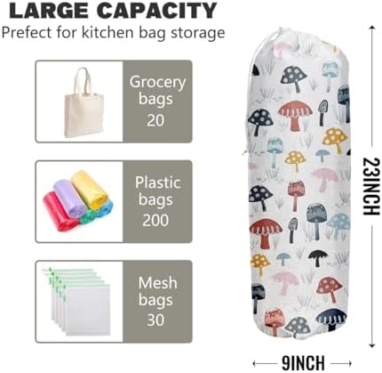 Cute Mushroom Plastic Grocery Bag Holder Plastic Bags Storage Organizer | Plastic Bag Holders for Grocery Bags, Cute Mushroom Home Kitchen Decor, Gifts for Women Mom Grandma