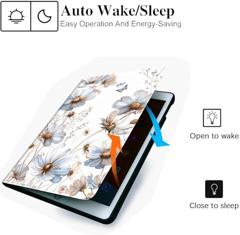 for Microsoft Surface Pro 11/10/9-13" 2024/2022 Tablet Case,Auto Wake/Sleep,Adjustable Stand Protective Cover - Blue Flower