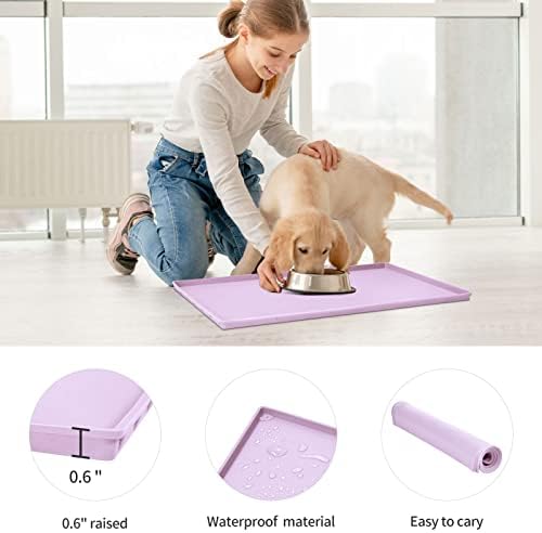 Silicone Dog Food Mat Waterproof Pet Feeding Tray for Small Medium Dogs