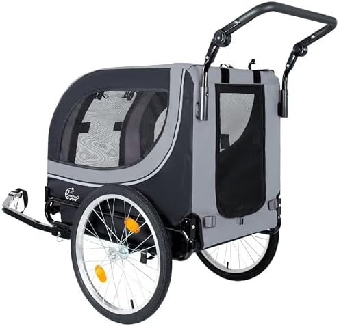 2-in-1 Dog Bike Trailer & Pet Stroller for Dogs Up to 100lbs, Foldable Pet