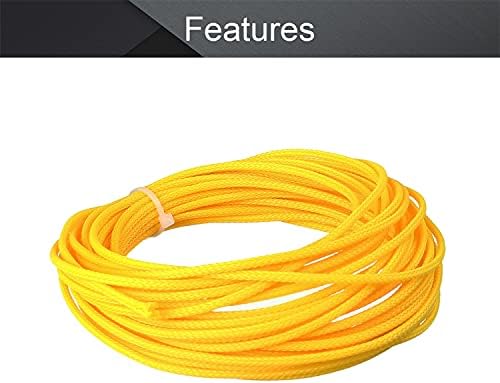 Othmro 10m/32.8ft PET Expandable Braid Cable Sleeving Flexible Wire Mesh Sleeve Yellow,Protects Cables from Pet Chewing and Tearing