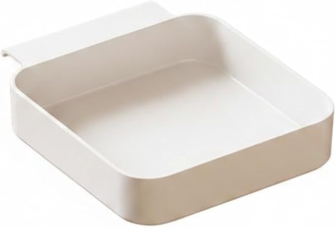 White PET Plastic Drawer Organizer Bin with Dividers for Office Desk and Kitchen Storage - Durable Small Item Separator (1 Piece)