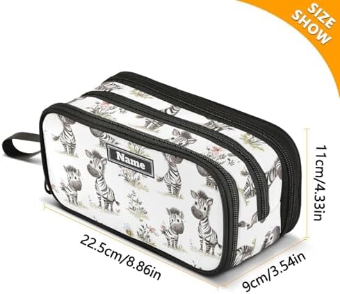KLL Custom Large Capacity Pencil Pen Case Nurse Pencil Carrying Case Cute School Supplies with Handle Cute animal White