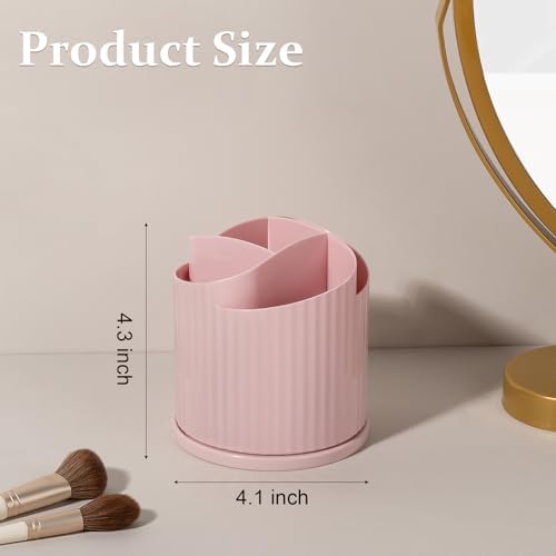 Anyoifax 360 Rotating Makeup Brush Holder Make Up Brushes Organizer, Pink