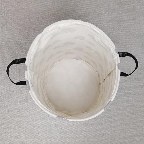 Round Laundry Basket Collapsible Storage Hamper Love Elephant | Waterproof Canvas Foldable Baskets with sturdy Handles Multi-scene Organizer for Home Play Bedroom Gift Bin