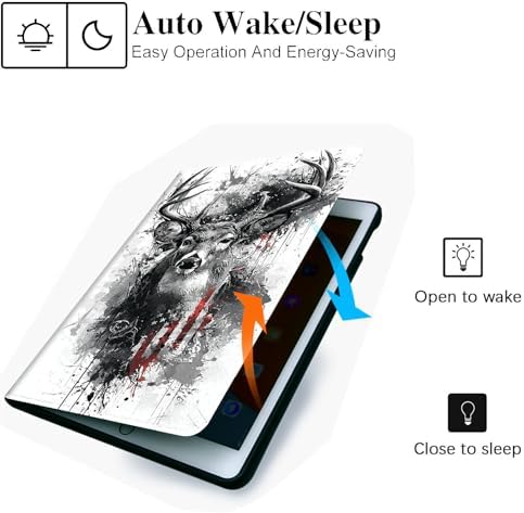 for Microsoft Surface Pro 7 Plus,Surface Pro 7/6/5/4 12.3" Tablet Case,Auto Wake/Sleep,Adjustable Stand Protective Cover - Deer Flag Art