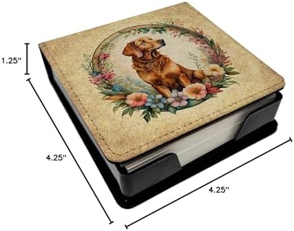 Caroline's Treasures Chesapeake Bay Retriever and Flowers PU Leather Note Paper Holder with Artist-Designed Cover, Desk Accessory, Office Gift