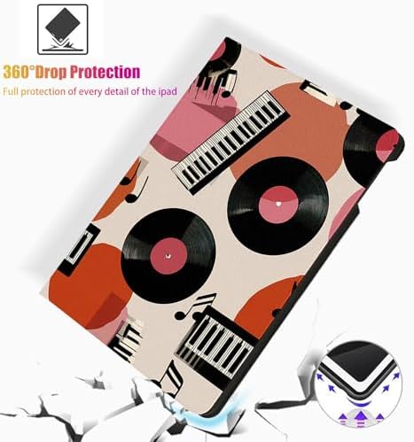 for Microsoft Surface Pro 11/10/9-13" 2024/2022 Tablet Case,Auto Wake/Sleep,Adjustable Stand Protective Cover - Music Elements
