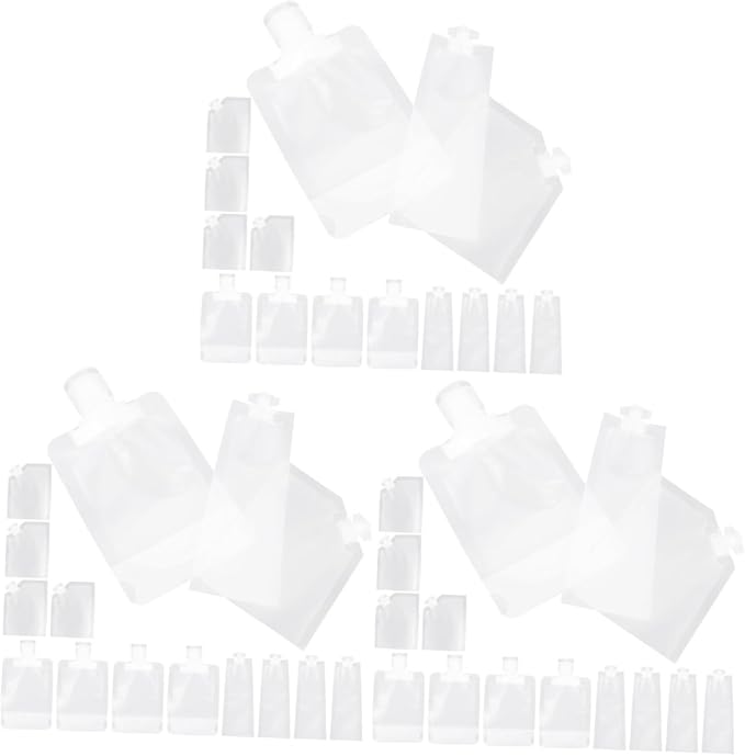 CALLARON 45pcs Multi-function Travel Makeup Bag Organizer Squeeze Pouches Reusable Travel Kit for Lotion Cream Toiletries Compact Design for