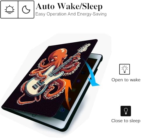 for Microsoft Surface Pro 11/10/9-13" 2024/2022 Tablet Case,Auto Wake/Sleep,Adjustable Stand Protective Cover - Octopus Guitar
