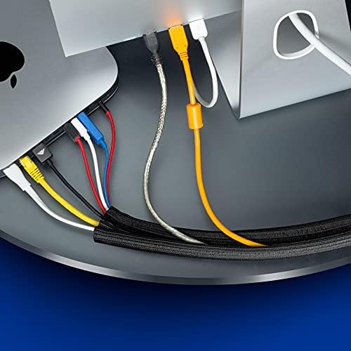 Maximm Cable Management Wire Loom 30ft 1/4 Inch Black Split Cord Protector