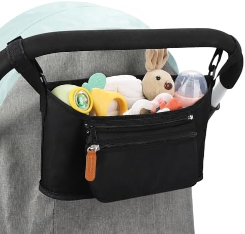 Accmor Universal Stroller Organizer with Detachable Phone Bag, Stroller Bag Caddy Organizer Stroller Accessories for Uppababy, Baby Jogger, Nuna, Doona, Britax Strollers