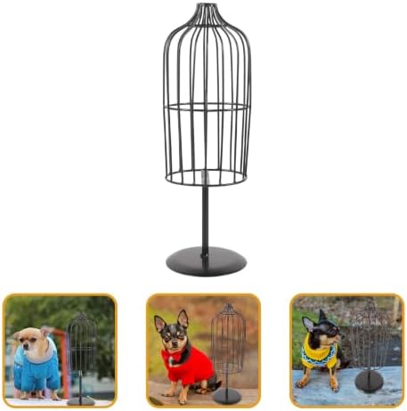 Portable Iron Pet Dress Mannequin Stand for Dog and Cat Clothes Display with Unique Design and Excellent Durability, Indoor and Outdoor Use Compact Dark Dress Hanger for Puppy