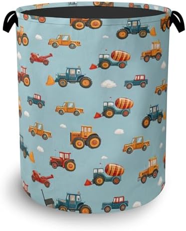 Cute Cars Laundry Basket,Foldable Oxford Cloth Tote Bag Laundry Hamper Clothes Storage Bucket Organizer for Bedroom Laundry Storage Dormitories 16" x 20.8"