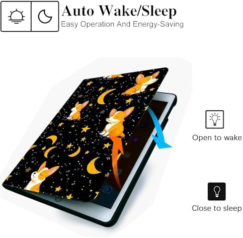 for Microsoft Surface Pro 7 Plus,Surface Pro 7/6/5/4 12.3" Tablet Case,Auto Wake/Sleep,Adjustable Stand Protective Cover - Corgi Starry Night