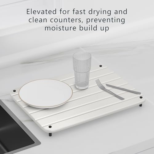 Water Absorbing Stone Dish Drying Mat for Kitchen Counter Quick Drying Tray
