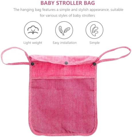 Linen Stroller Organizer with Large Storage Capacity and Multifunctional Use, Stylish Hanging Bag for Outings and Travel, Compatible and Pet Strollers