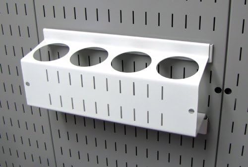Wall Control 4 ft. Metal Pegboard Organizer - Standard Tool Storage Kit & Spray Can Holder Bracket for Pegboard & Slotted Tool Board - White